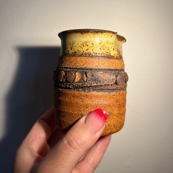 Ed Drahanchuk 1960s art pottery creamer as is Vintage Retro Brutalist - Picture 11 of 12